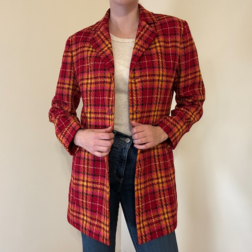 Genuine Wool Plaid Jacket